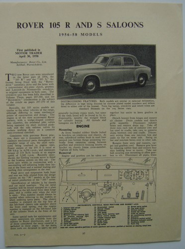 Rover 105 s saloons - saloons, p4